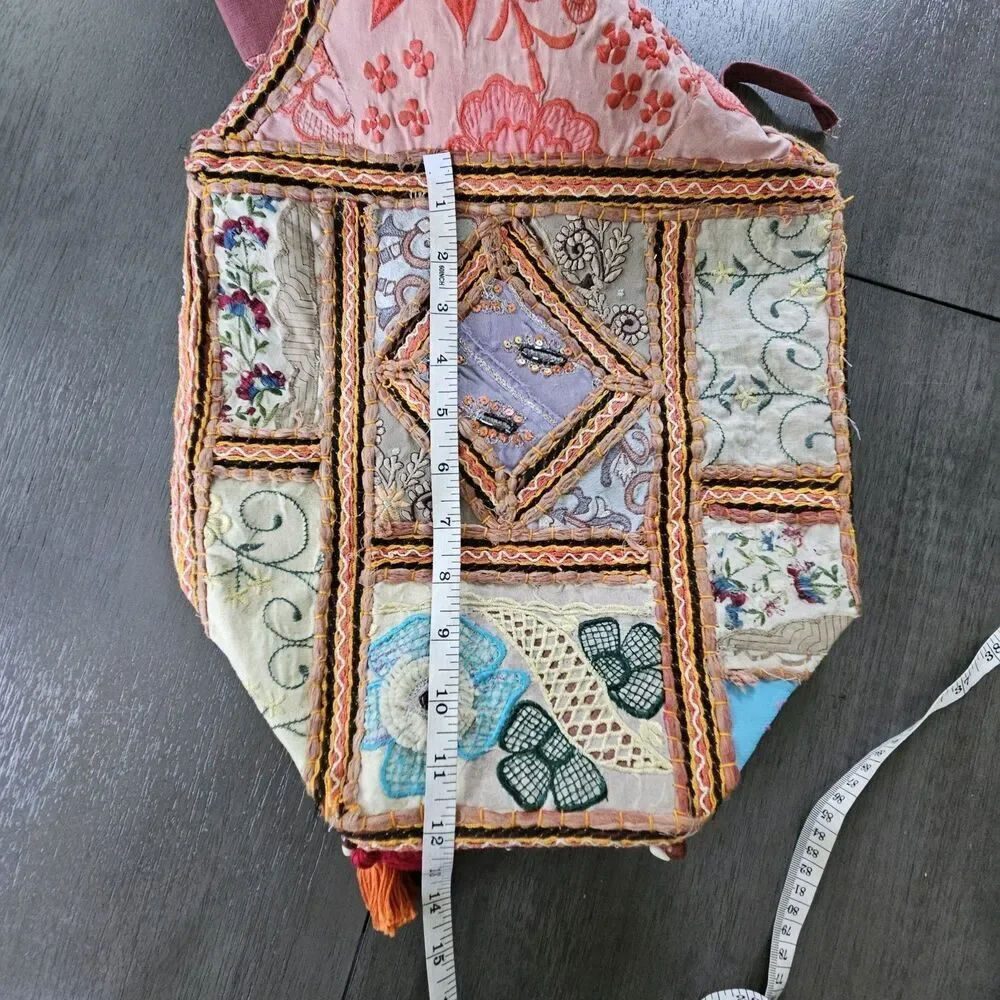 Patchwork Hippie Hobo Bag Boho Crossbody Distressed Festival Art To Wear Funky
